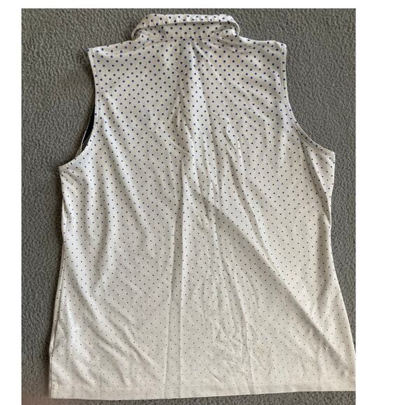 Nike Golf Tank Top XL Dri Fit Sleeveless Polo Shirt Polka Dot White Athletic - Picture 6 of 16